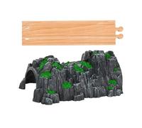 JWQFBC Extensión Recta de Vía de Madera, Conector de Vía para Maquetas de Trenes Train Cave Tunnel, Montaña Grande