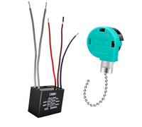 JWQFBC Interruptor para Ventilador de Techo, 3 Velocidades, 5 Cables, Repuesto Profesional de Alta Resistencia, Accesorio de Alto Rendimiento, Control, Cadena de Plata