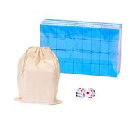 JWQFBC Juego de Colección de Mini Mahjong, Estuche Tradicional Completo, Fichas Portátiles, Material Resistente, Fácil de Usar, Ideal para El Entretenimiento, 30mm Azul