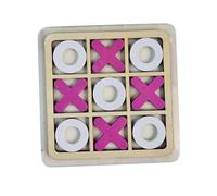 JWQFBC Juego de Mesa Toe Board Game XO, Juguete de Mesa, 18 Cm X 18 Cm, Interacción Entre Padres E Hijos, Recuerdos de Fiesta, Rompecabezas, Rosa Blanco