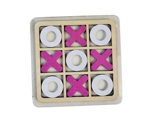JWQFBC Juego de Mesa Toe Board Game XO, Juguete de Mesa, 18 Cm X 18 Cm, Interacción Entre Padres E Hijos, Recuerdos de Fiesta, Rompecabezas, Rosa Blanco