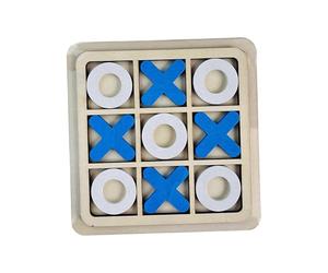 JWQFBC Juego de Mesa Toe Board Game XO, Juguete de Mesa, 18 Cm X 18 Cm, Interacción Entre Padres E Hijos, Recuerdos de Fiesta, Rompecabezas, Azul Blanco