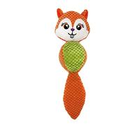 JWQFBC Juguete Interactivo para Perros, Peluche Reforzado con Sonido, con Forma de Animal, Resistente a Las Mordeduras, Suave, Ideal para El Adiestra, Naranja