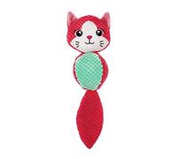 JWQFBC Juguete Interactivo para Perros, Peluche Reforzado con Sonido, con Forma de Animal, Resistente a Las Mordeduras, Suave, Ideal para El Adiestra, Rosa roja