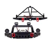 JWQFBC Kit de Accesorios de Barra Protectora Delantera Y Trasera de Metal CNC de Aleación para Coches RC Crawler con Soporte para Rueda de Repuesto, Adecuado, Delantero Trasero Conjunto