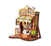 JWQFBC Kit de Casa de Muñecas en Miniatura para con Muebles, Manualidades Hechas a Mano, Rompecabezas 3D, Modelo de Mini Casa para Adultos Y Niños, Quiosco de Papel