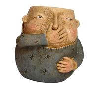 JWQFBC Maceta Decorativa Maceta para Plantas Adorno con Cabeza Divertida Figura con Nariz Sostenida de Resina para Estilo Moderno Adecuada para Hogar, Chico
