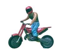 JWQFBC Maqueta a Escala 1/64 de Un Motociclista, Accesorio Fotográfico en Miniatura para Dioramas Y Escenarios de Cuentos de Hadas, Rojo