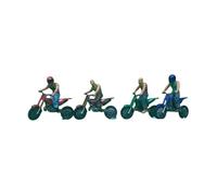 JWQFBC Maqueta a Escala 1/64 de Un Motociclista, Accesorio Fotográfico en Miniatura para Dioramas Y Escenarios de Cuentos de Hadas, 4 Piezas