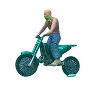 JWQFBC Maqueta a Escala 1/64 de Un Motociclista, Accesorio Fotográfico en Miniatura para Dioramas Y Escenarios de Cuentos de Hadas, Verde