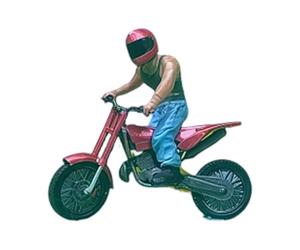 JWQFBC Maqueta a Escala 1/64 de Un Motociclista, Accesorio Fotográfico en Miniatura para Dioramas Y Escenarios de Cuentos de Hadas, Rojo