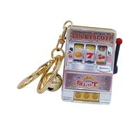 JWQFBC Mini Máquina Tragamonedas, Llavero de Juguete, Mini Juego de Arcade, Recuerdos con Campana, Regalos de Juego, Colgante de Máquina de Frutas para Niños, argén