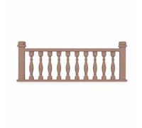 JWQFBC Mini Valla jardín para casa muñecas y Diorama, Valla en Miniatura Estilo Europeo, Marrón, Barandilla de imitación Madera, Estilo Europeo, con Textura de una Sola Cara, Impresa en 3D