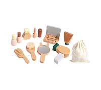 JWQFBC Set de Maquillaje de Madera para Niños, Juguetes de Salón de Belleza Y Peluquería, Juguete de Estilismo, Juego de rol, Juego de Imitación para Niñas D