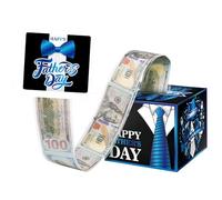 JWSCYSY Hucha para el día del padre para dinero en efectivo, soporte sorpresa para dinero en efectivo, regalo para marido, papá, abuelo, diversión de bricolaje con tarjeta extraíble y 50 bolsas