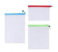 Jwthee 12 Bolsas Reutilizables para Productos, Bolsas de Malla para Productos, Resistentes, con Doble Costura, Lavables, con cordón, Bolsas de Almacenamiento de Verduras, Bolsa de Malla