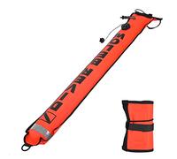 Jwthee 4 * 0.62ft SMB Surfaces Marker Buoy, High Visibility Inflatable Scuba Diving Signal Tube with Reflective Strip, Safety Sausage Surfaces Signal Marker Buoy Float for Scuba (Roja)