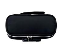 Jwthee Bolsa grande para lápices, con cremallera, portátil, 3 compartimentos, organizador para estudiantes, oficina o universidad, Negro , Maletín