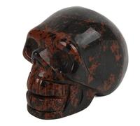 Jwthee Calavera de cristal, esqueleto humano tallado a mano, cabeza de calavera, cabeza de calavera, estatua de piedra, manualidades, decoración del hogar