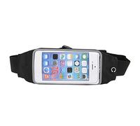 Jwthee Corre de Carrera, Touch de Paquete de Cintura a Prueba de Agua Toques de Pantalla Teléfono Ejercicio Delgado de cinturón Ajustable para Correr Ciclismo de Senderismo Entrenamiento (Negro)