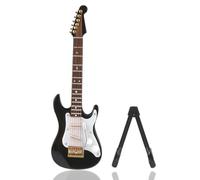 Jwthee Guitarra en Miniatura de Madera con Soporte, Mini Instrumento Musical réplica de Guitarra Modelo de Figuras coleccionables Modelo de Mini Guitarra para decoración de casa de muñecas