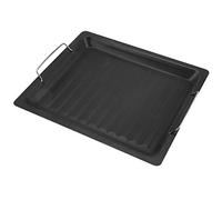 Jwthee Nonstick Coating Cooking Griddle for Gas Grill, 11.8x9.8in Stainless Steel Barbecue Pan Frying Pot Iron Plate with Two Handle for Roast Meat