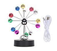 Jwthee Perpetual Motion Machine Desktop, Ferris Wheel Perpetual Motion Pendulum Perpetual Motion Desk Ornament with USB Cable for Office Home Decoration