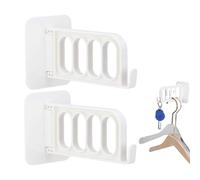 Jwthee Ratchante de Secado de lavandería de 2 Piezas, Ropa de Secado de 4 Orificios para la Pared sin Soporte de colgilla de lavandería Adhesiva para Abrigo (Beige)