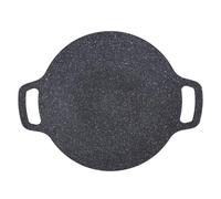 Jwthee Sartén para parrilla antiadherente para barbacoa coreana, KBBQ Sartén para parrilla redonda con revestimiento de parrilla para barbacoa Bandeja para hornear en estufa de (34cm)