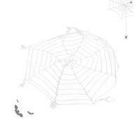 Jwthee Telaraña Halloween Red Redonda Blanca De Spiderman De Las Decoraciones De La Correa Elástico Redonda De Los Apoyos para La Yarda Interior Al Aire Libre del Partido