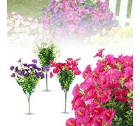 JWTRSVTY 9 PCS Gloria Matutina Ramos De Flores, Flor Artificial De Plástico para Exterior, Petunia Falsa Resistente A Rayos UV, 35CM Solo Tallo De Flores Artificiales, para Jardín Porche Balcón Patio