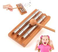 JWTRSVTY Energy Chime, 3 Tonos Chimes De Meditación, Chime Instrumento De Percusión Con Mazo, Campana De Meditación, 3 Tono Timbre De Percusión,para Principiantes, Meditación, Yóguica, Sanación Sonido