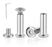 jwtyu 40 tornillos de conexión M4 x 20 mm, tuerca de manguito 304, acero inoxidable A2 V2A, tornillos de conexión para muebles, armarios
