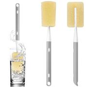 jwtyu Botella cepillo nadando 2 piezas de botella Cimpienda de cepillo de limpieza de esponja Longitud 29 a 38 cm Pincel de esponja de panal para biberías Gasas Karle Casas de vino de tetera Tazón