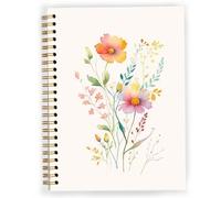 JWVK Cuaderno vintage de plantas botánicas de flores silvestres 01, cuaderno rústico de primavera floral Cottagcore diario para trabajo, oficina, escuela, estudiantes, profesores, cuaderno de tapa