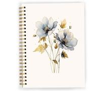 JWVK Cuaderno vintage de plantas botánicas de flores silvestres 02, cuaderno rústico de primavera floral Cottagcore diario para trabajo, oficina, escuela, estudiantes, profesores, cuaderno de tapa