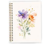 JWVK Cuaderno vintage de plantas botánicas de flores silvestres 03, cuaderno rústico de primavera floral Cottagcore diario para trabajo, oficina, escuela, estudiantes, profesores, cuaderno de tapa