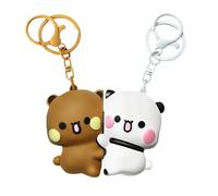 JXAXD 2 Piezas Llaveros Bubu Dudu, Llaveros Bubu y Dudu de magnético, Llaveros magnéticos para Parejas, Llavero de Panda, Llaveros Lindos de Dibujos Animados, Regalos para Parejas