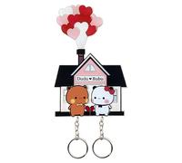 JXAXD Llavero Bubu Dudu, Llavero Bubu y Dudu de Acrílico, Llaveros para Parejas, Llavero Casa Nueva, Llavero de Panda, Llaveros Lindos de Dibujos Animados, Llaveros que se Puede Colgar en la Pared