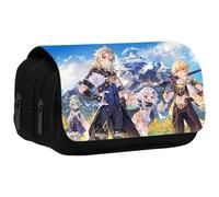 JXBBAAC Genshin Estuche de Lápices Anime Bolsa de Lápices, Estuche para Lápices Grande Capacidad, 3D Cremalleras Papelería Caja Lápices para Hombre Mujer Material Escuela
