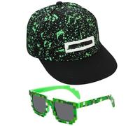 JXBBAAC Gorra de Béisbol para Niños, 2PCS Conjunto de Gorra de Béisbol y Gafas de Sol Sombrero de Sol Gorra de Beisbol Bordada Sombrero Transpirable Ajustable Anime Deportes Gorra para Playa