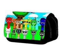 JXBBAAC Sprunnki Estuche de Lápices Anime Bolsa de Lápices, Estuche para Lápices Grande Capacidad, 3D Cremalleras Papelería Caja Lápices para Hombre Mujer Material Escuela-A