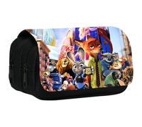 JXBBAAC Zootopia Estuche de Lápices Anime Bolsa de Lápices, Estuche para Lápices Grande Capacidad, 3D Cremalleras Papelería Caja Lápices para Hombre Mujer Material Escuela