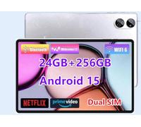 JXCNSNW Tablet Android de 10.1 pulgadas, 4G LTE Dual SIM, 24 GB de RAM, 256 GB de almacenamiento, soporta extender 1 TB, pantalla táctil IPS, cámara dual, WiFi/WLAN/Bluetooth/GPS, TYD-109pro (plata