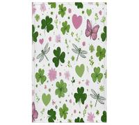 JXDXHCW Clover - Paños de cocina con diseño floral de corazón de Gragonfly para cocina, altamente absorbentes, con lazo para colgar, paño de cocina de poliéster, 72 x 45 cm, paquete de 1 unidad