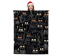 JXDXHCW Manta con divertido estampado de gato y garabatos, mantas mullidas y ligeras para sofá cama, 100 x 125 cm