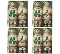 JXDXHCW St. Patrick Kittens In Clover - Paños de cocina para cocina, altamente absorbentes, con lazo para colgar, paño de cocina de poliéster, 72 x 45 cm, paquete de 4