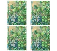 JXDXHCW St. Patrick Rainbow Clover Field - Paños de cocina para cocina, altamente absorbentes, con lazo para colgar, paño de cocina de poliéster, 72 x 45 cm, paquete de 4