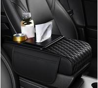 JXDYY Coche Funda Consola Central Reposabrazos para Fiat Stilo 2001 2002 2003 2004 2005 2006 2007, Cuero Impermeable Cojín Apoyabrazos Alfombrilla Protector Accesorios,A-Black