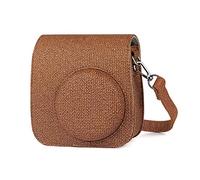 JXE Funda de piel sintética para cámara Fujifilm Instax Mini 9 Mini 8 Mini 8+ cámara marrón